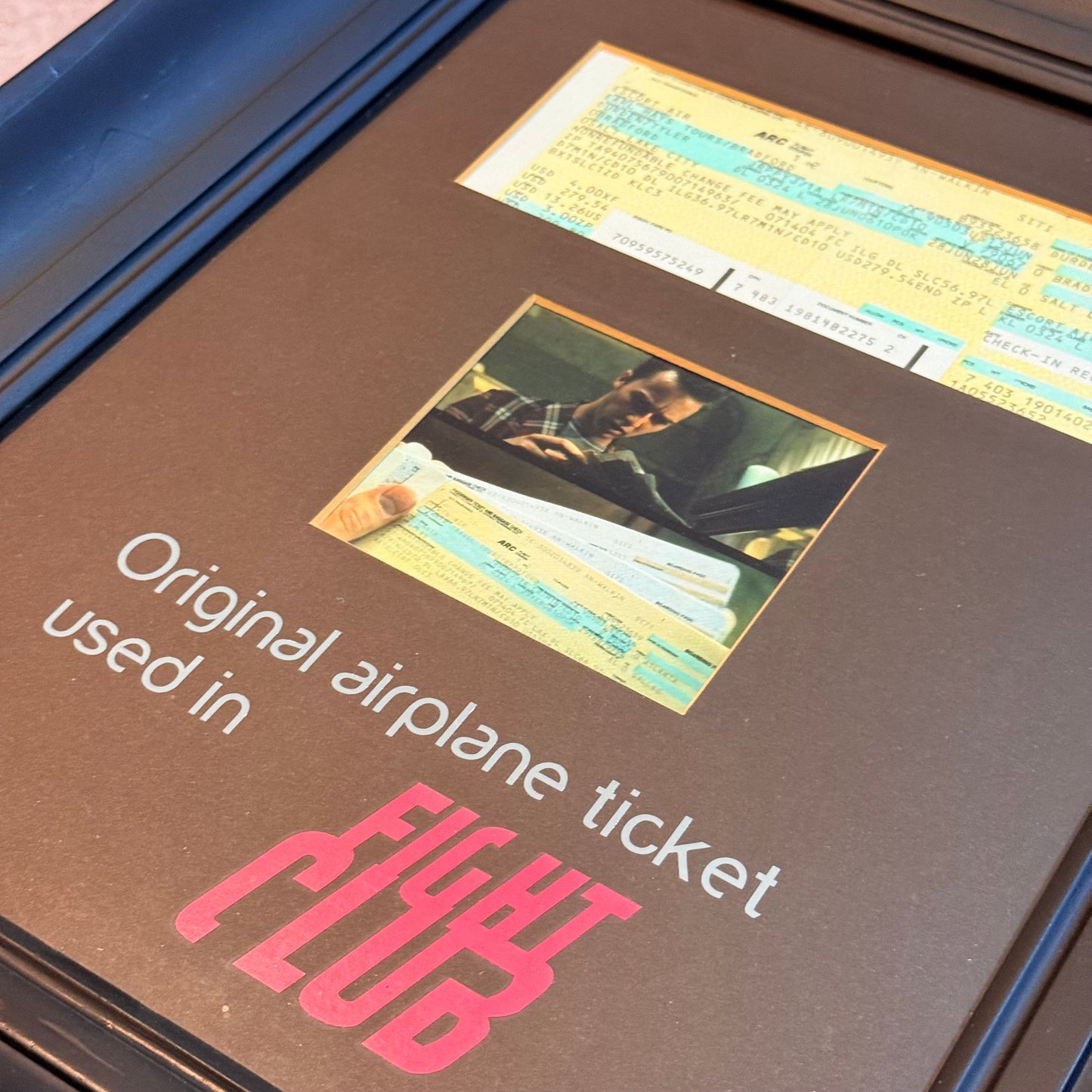 Prop Screen Used - Boleto de avión Fight Club