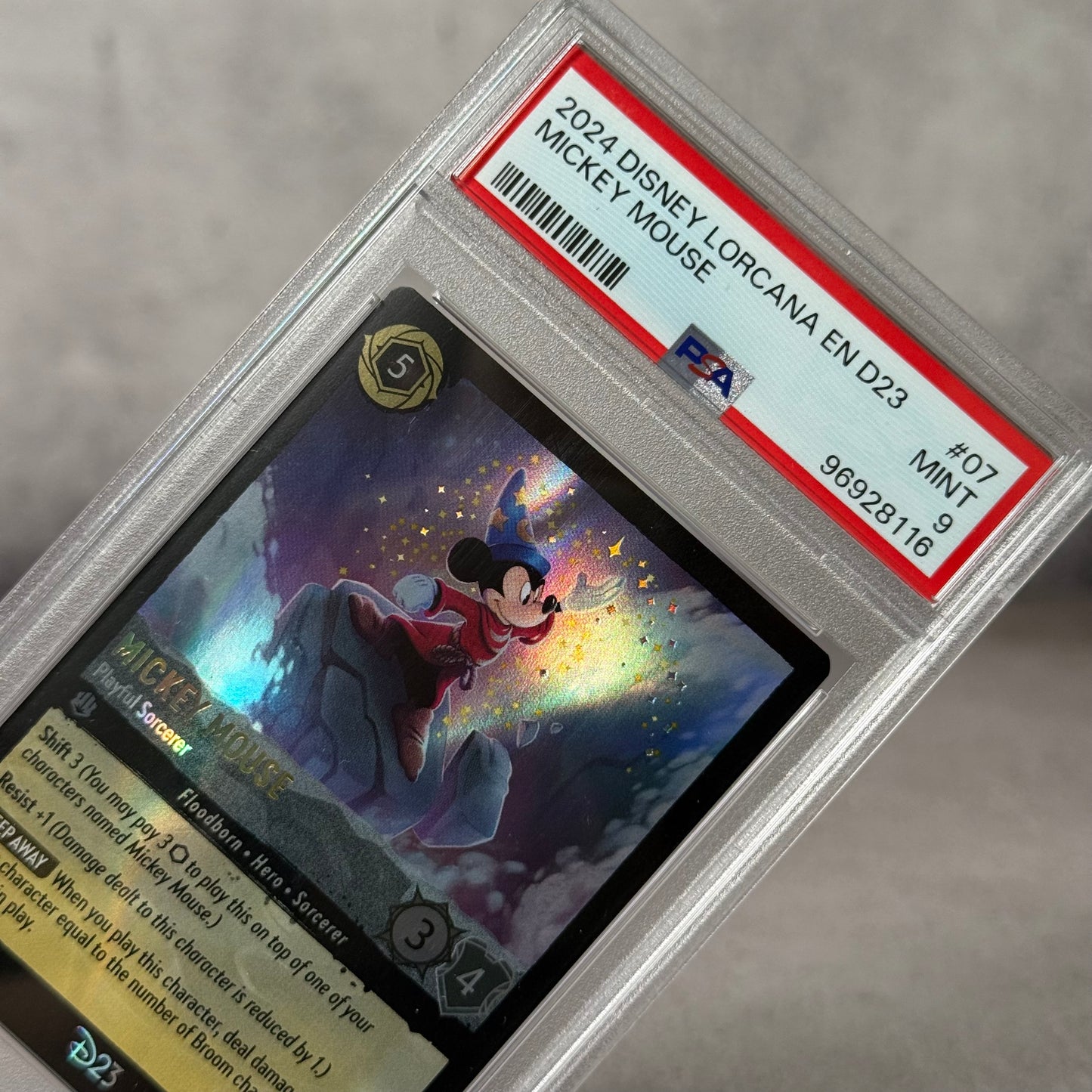 Tarjeta Disney Lorcana D23 Exclusive PSA 9