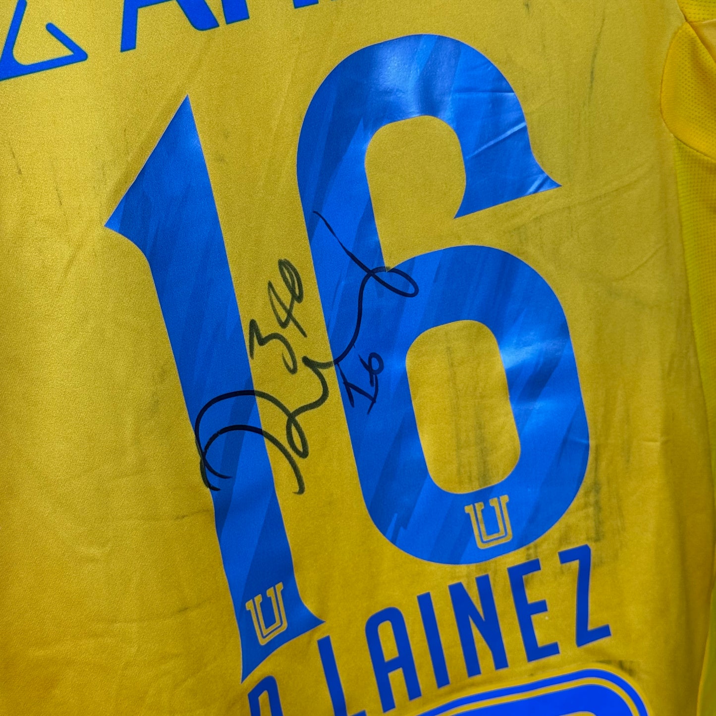 Jersey Match Worn Tigres firmado por Diego Lainez (Match Worn Shirt)