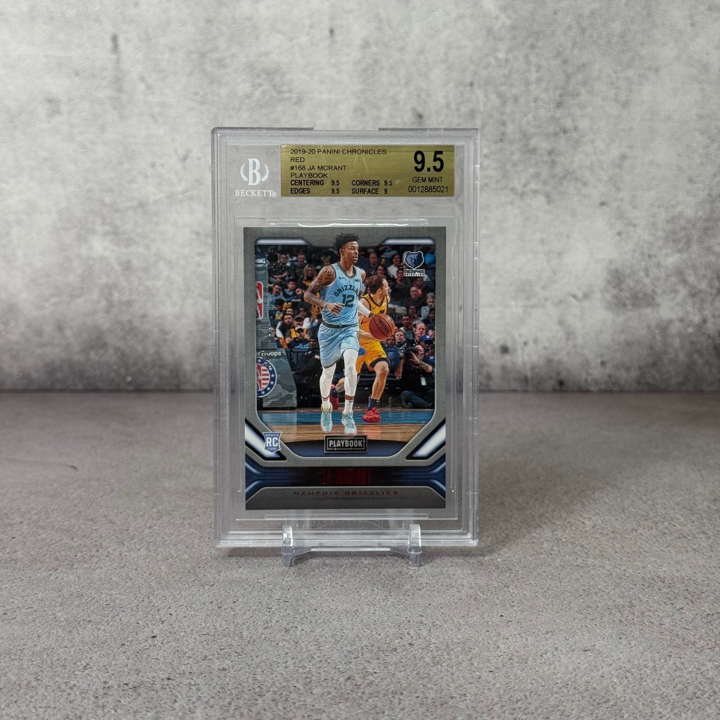 Tarjeta Rookie Ja Morant Chronicles 2019 exclusivo Beckett 9.5