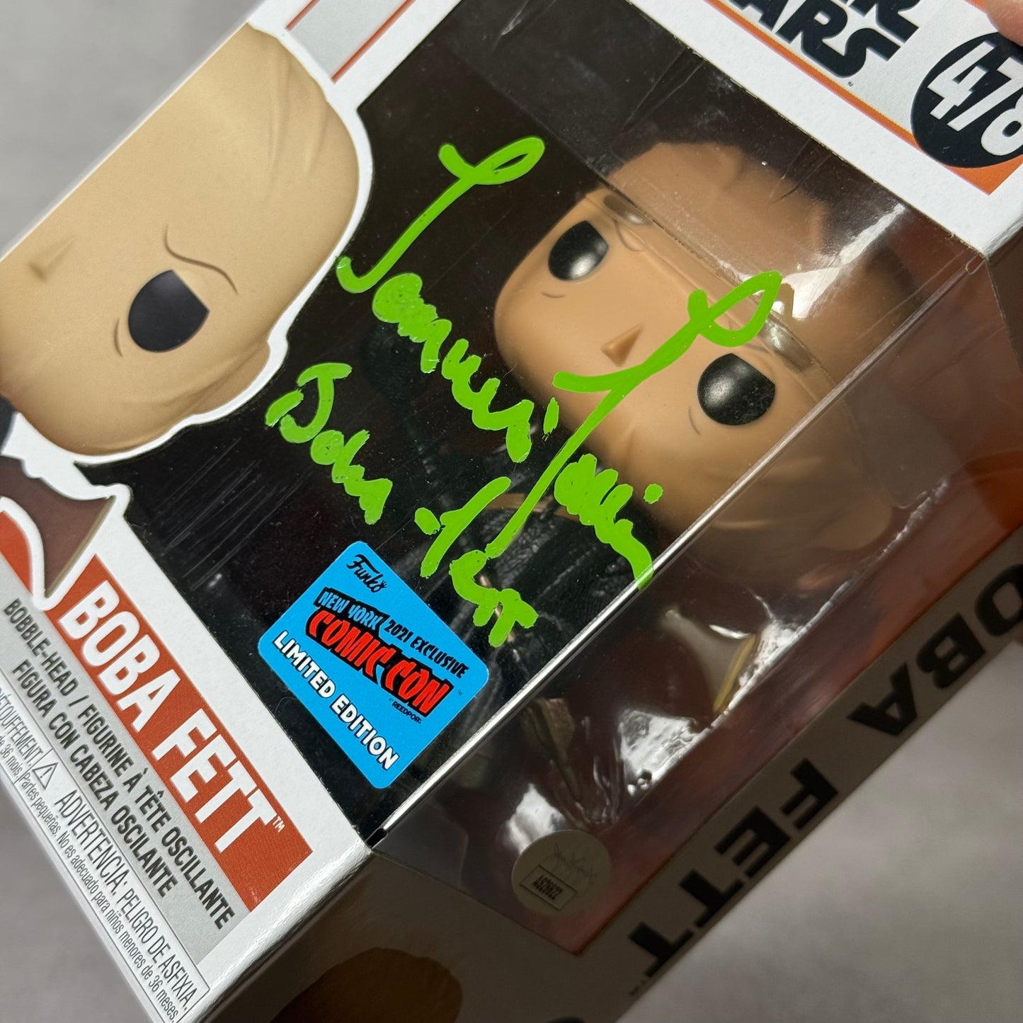 Funko Boba Fett NYCC 2021 firmado por Temuera Morrison (JSA)