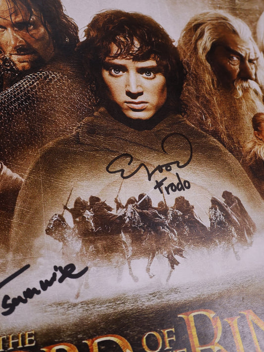 Poster LOTR firmado por Elijah Wood y Sean Astin | SWAU
