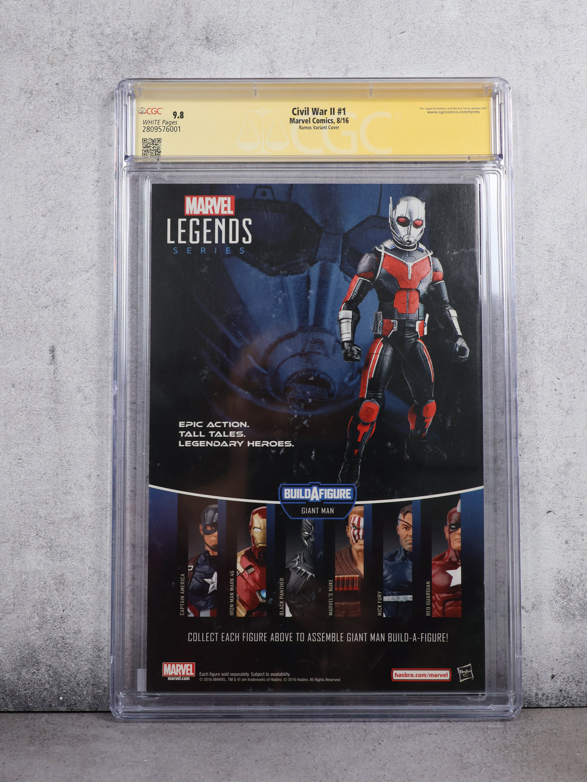 Comic Civil War II #1 2016 Variant Cover firmado por Humberto Ramos StanLee.com Exclusive CGC 9.8