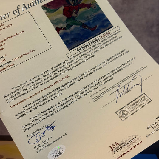 Linterna Verde Dibujo original pintado y firmado Mart Nodell