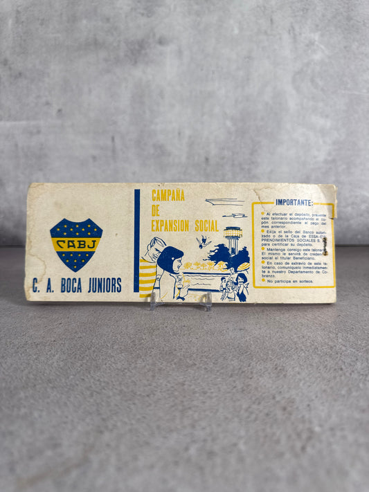 Talonera Boca Jrs Argentina (1969) emitida para socios del Club