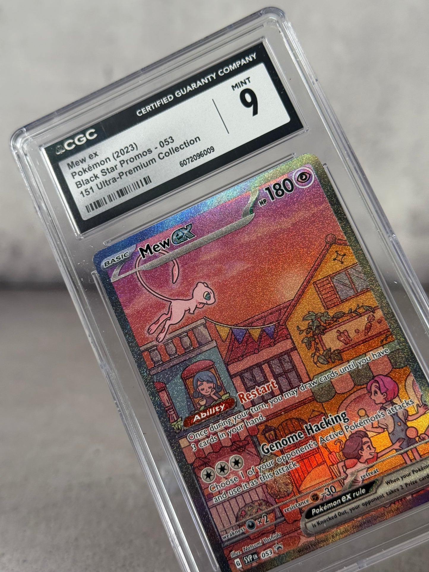 Tarjeta Pokémon Mew ex Black Star Promo 053 Ultra Premium Collection 151 CGC 9