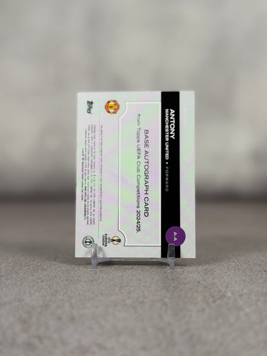 Tarjeta Topps UEFA firmada por Antony