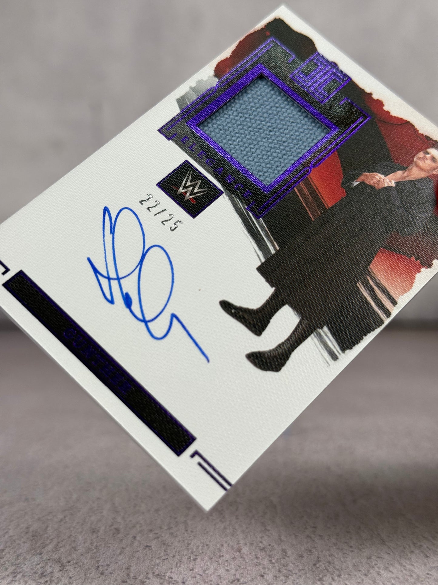 Tarjeta Panini Impeccable WWE firmada por Gunther ring-worn 22/25