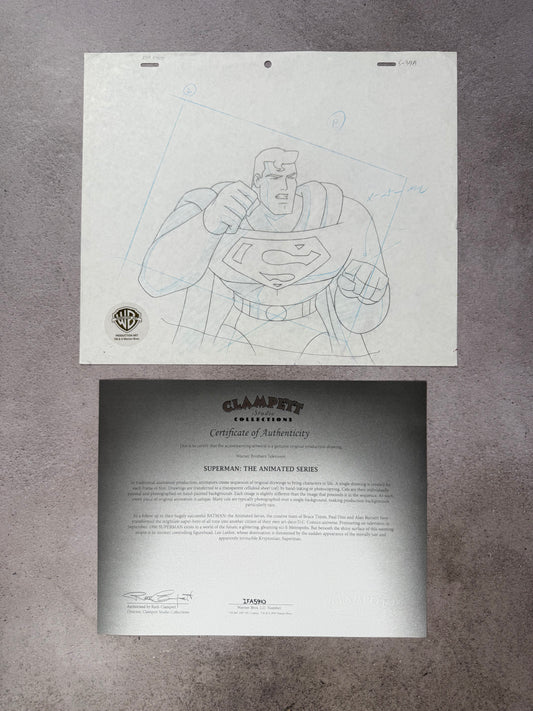 Arte original de producción de la serie animada Superman The Animated Series de 1996