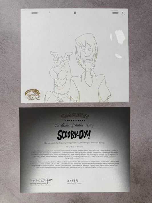 Arte original de producción de la caricatura Scooby Doo