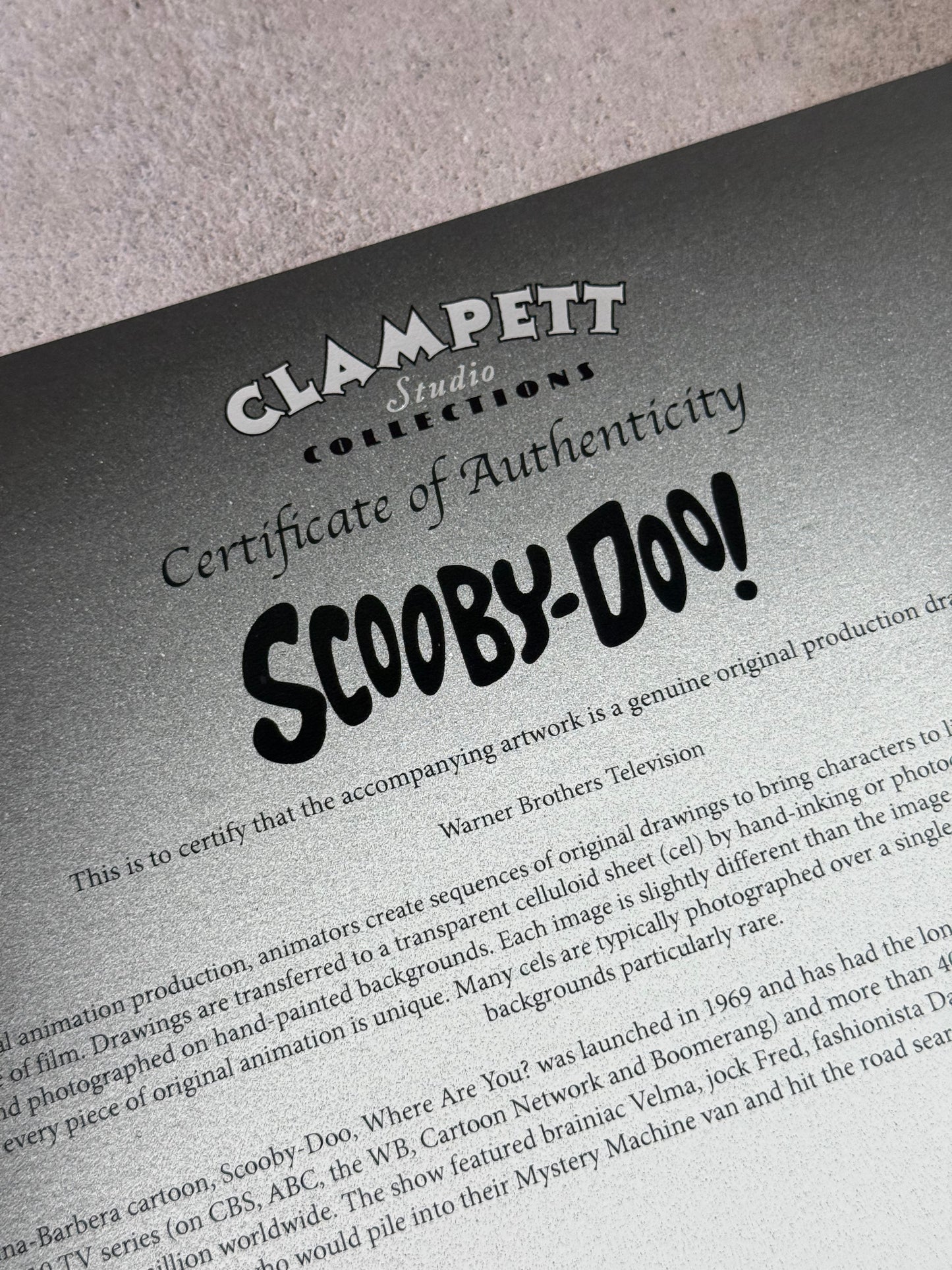 Arte original de producción de la caricatura Scooby Doo