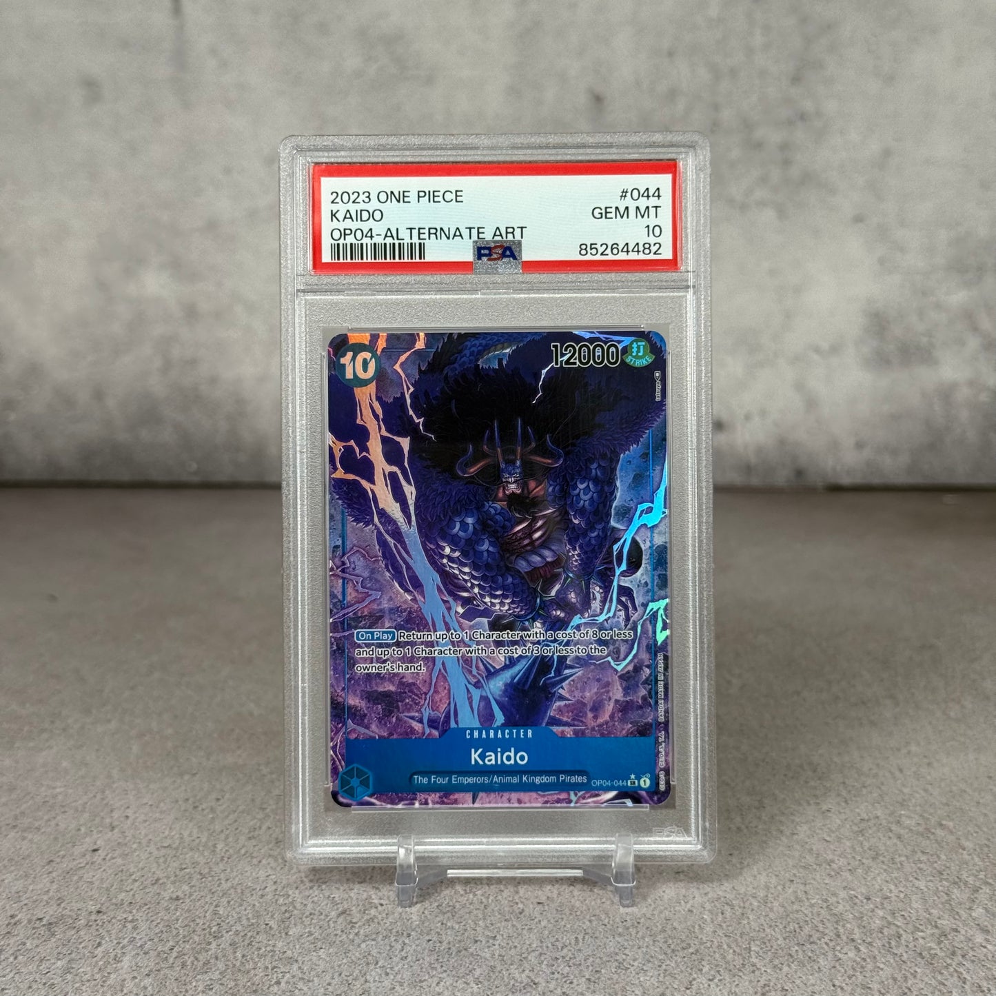 Tarjeta Onepiece PSA 10 Kaido (Alternate art)