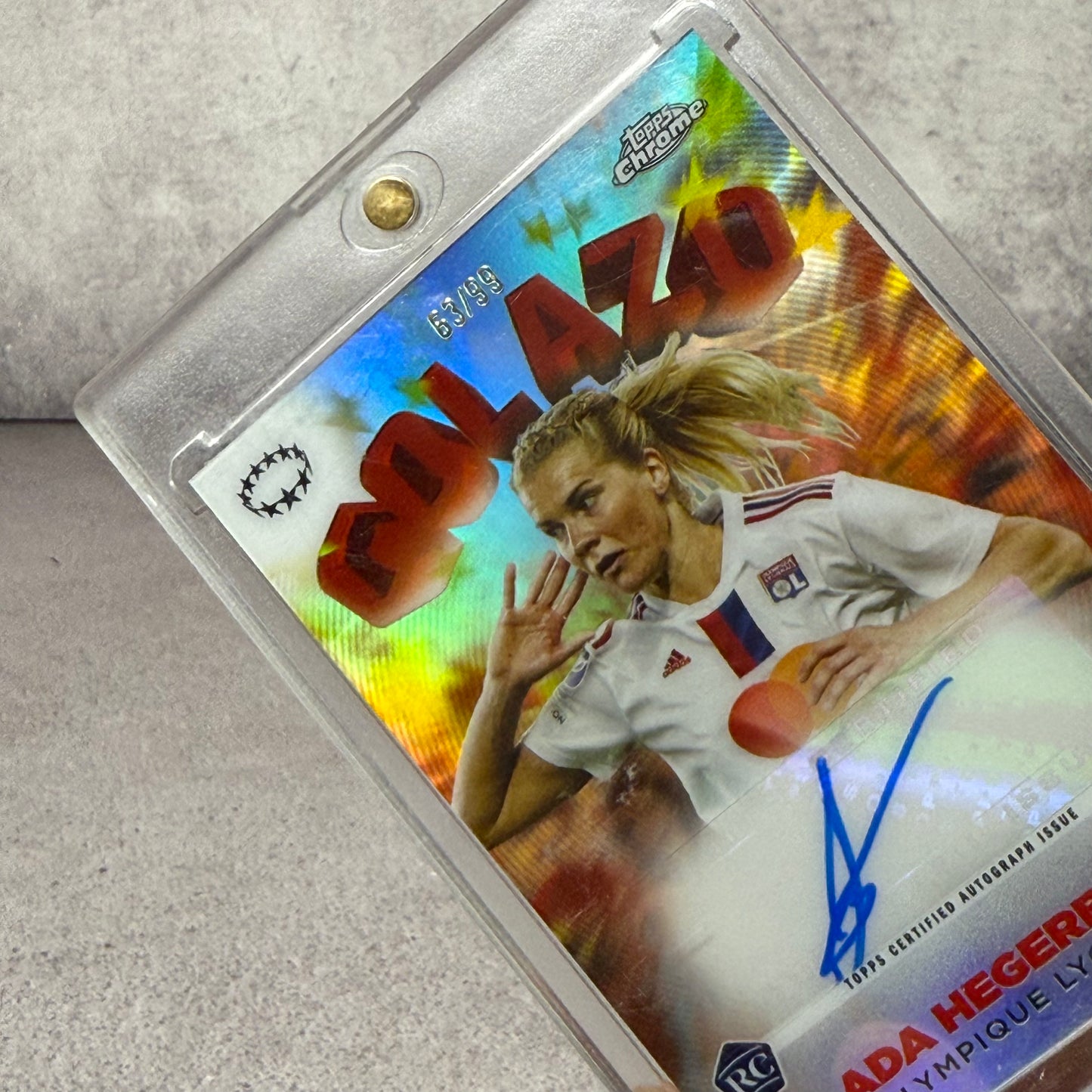Tarjeta Ada Hegerberg Topps firmada 63/99