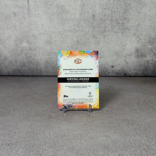 Tarjeta firmada por Hirving Lozano Topps Inception 27/99