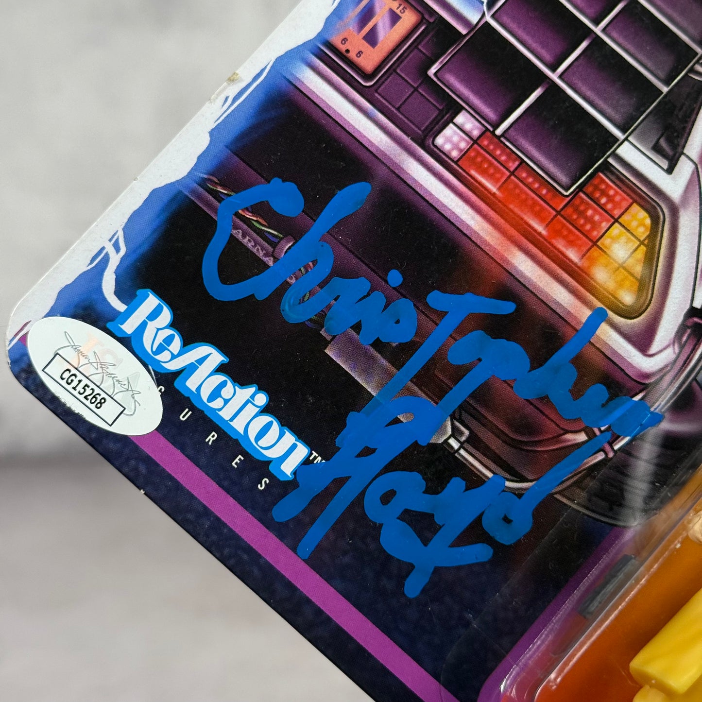 Figura Dr Emmett Brown firmada por Chistopher Lloyd
