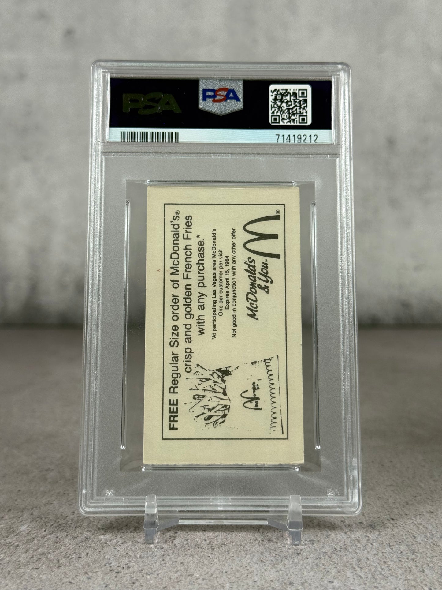 Kareem Abdul-Jabbar – Boleto firmado del récord de 1984, PSA/DNA