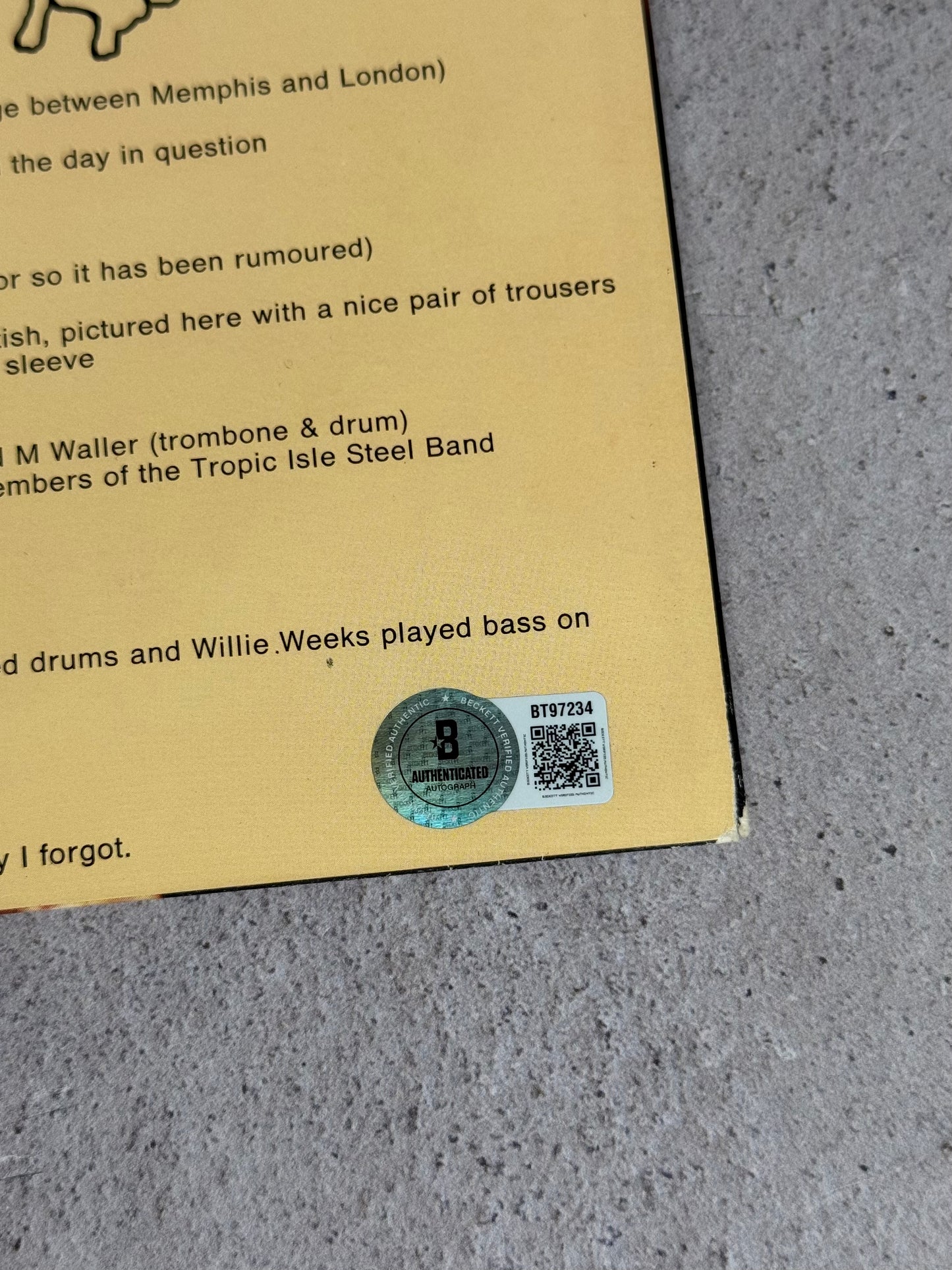 Rod Stewart Smiler – Vinilo firmado con certificación Beckett
