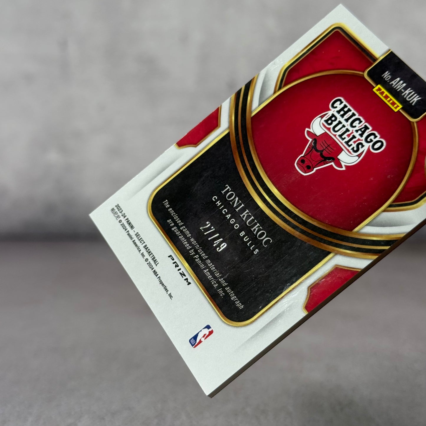 Tarjeta Panini Select Toni Kukoc firmado por Toni Kukoc