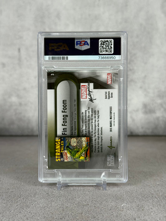 Tarjeta Marvel Masterpcs Fing Fang Foom Gold Foil 2020 PSA 8