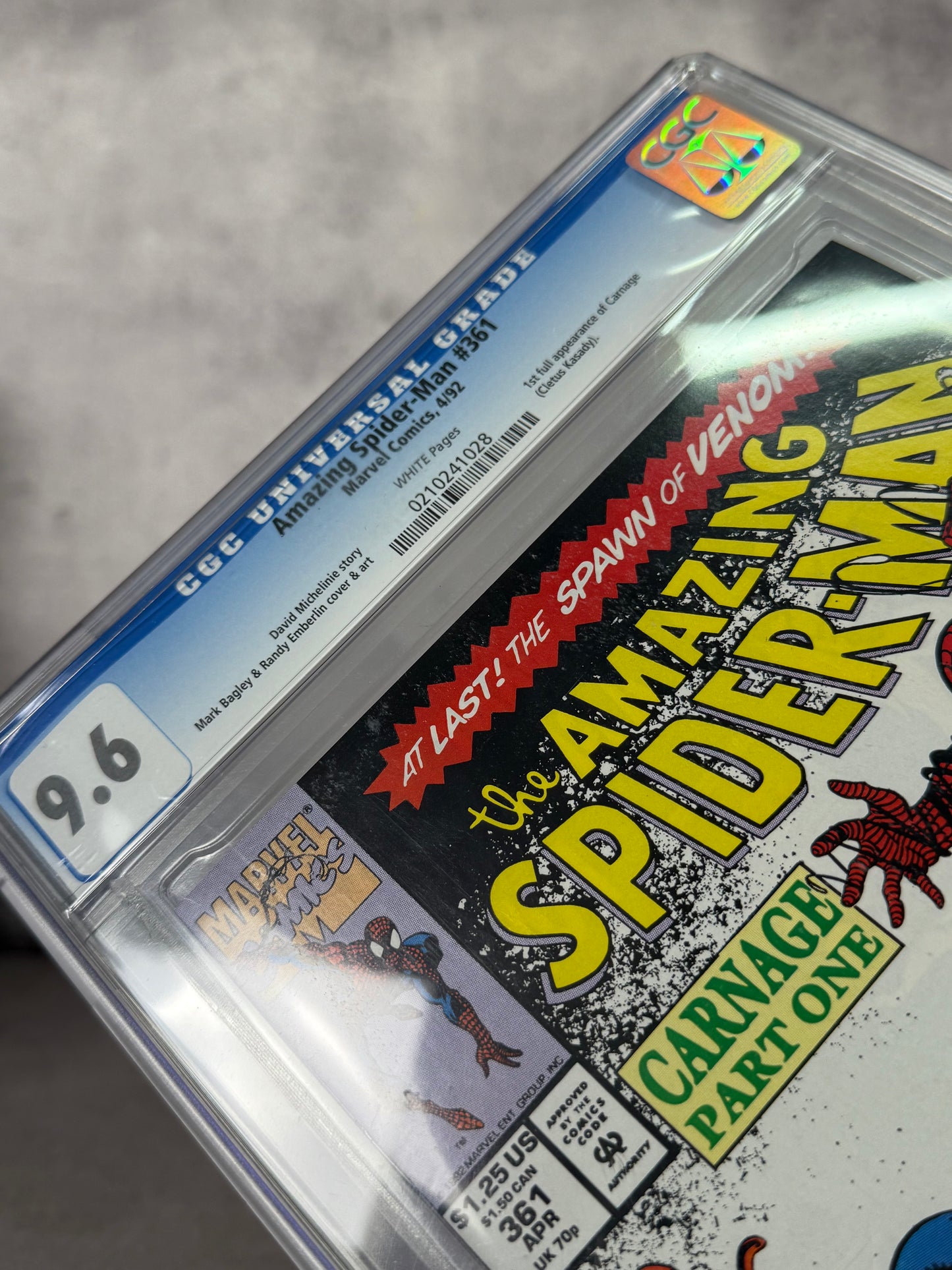 Comic Amazing Spiderman #361 Carnage 1st appearence CGC 9.6