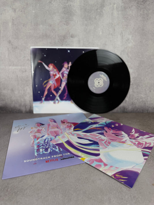 Vinil KPOP Demon Hunters firmado (con daño) (Zoey & Rumi) SWAU