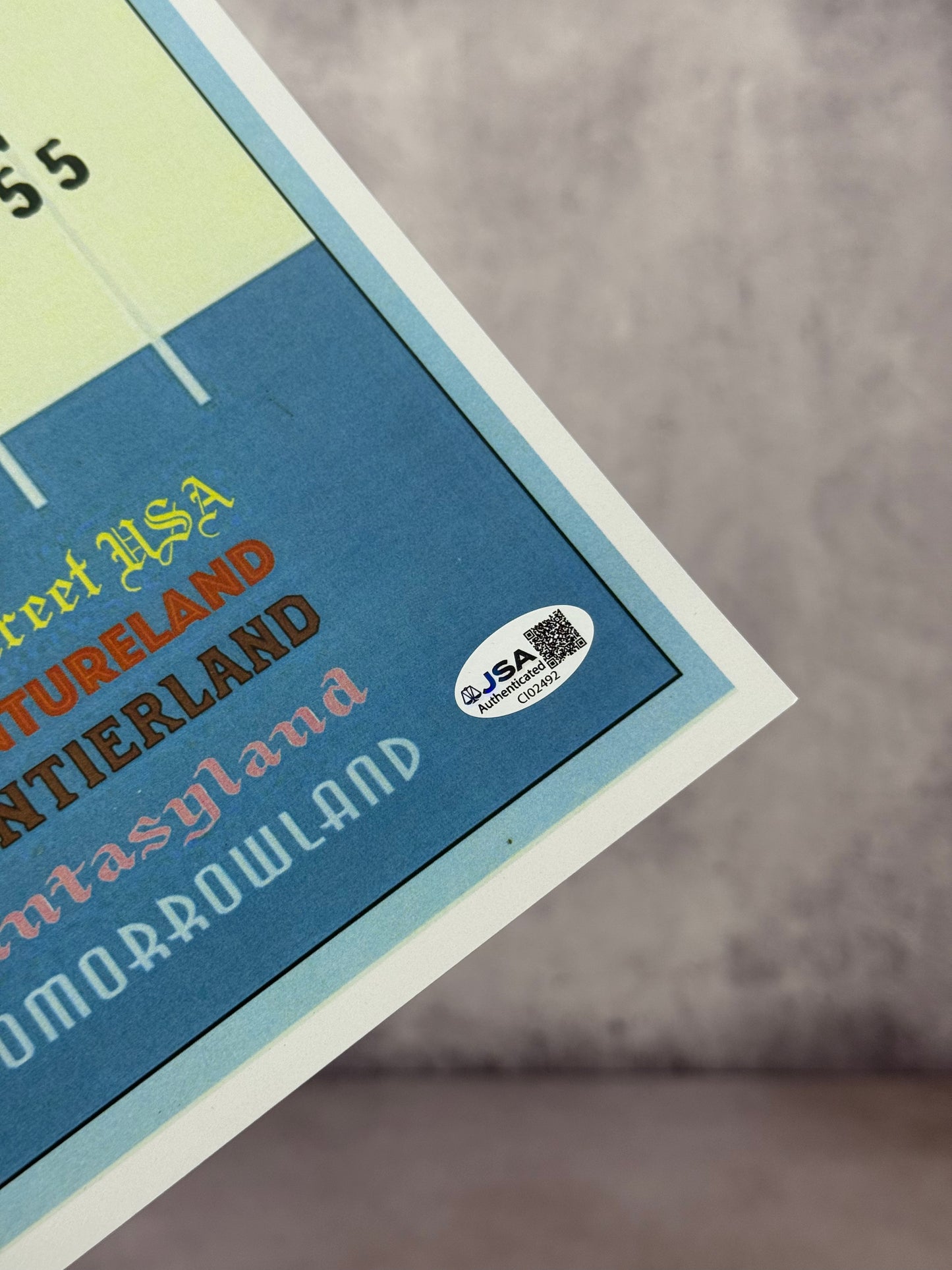 Poster Disneyland Firmado por Bob Gurr (Daño) – JSA