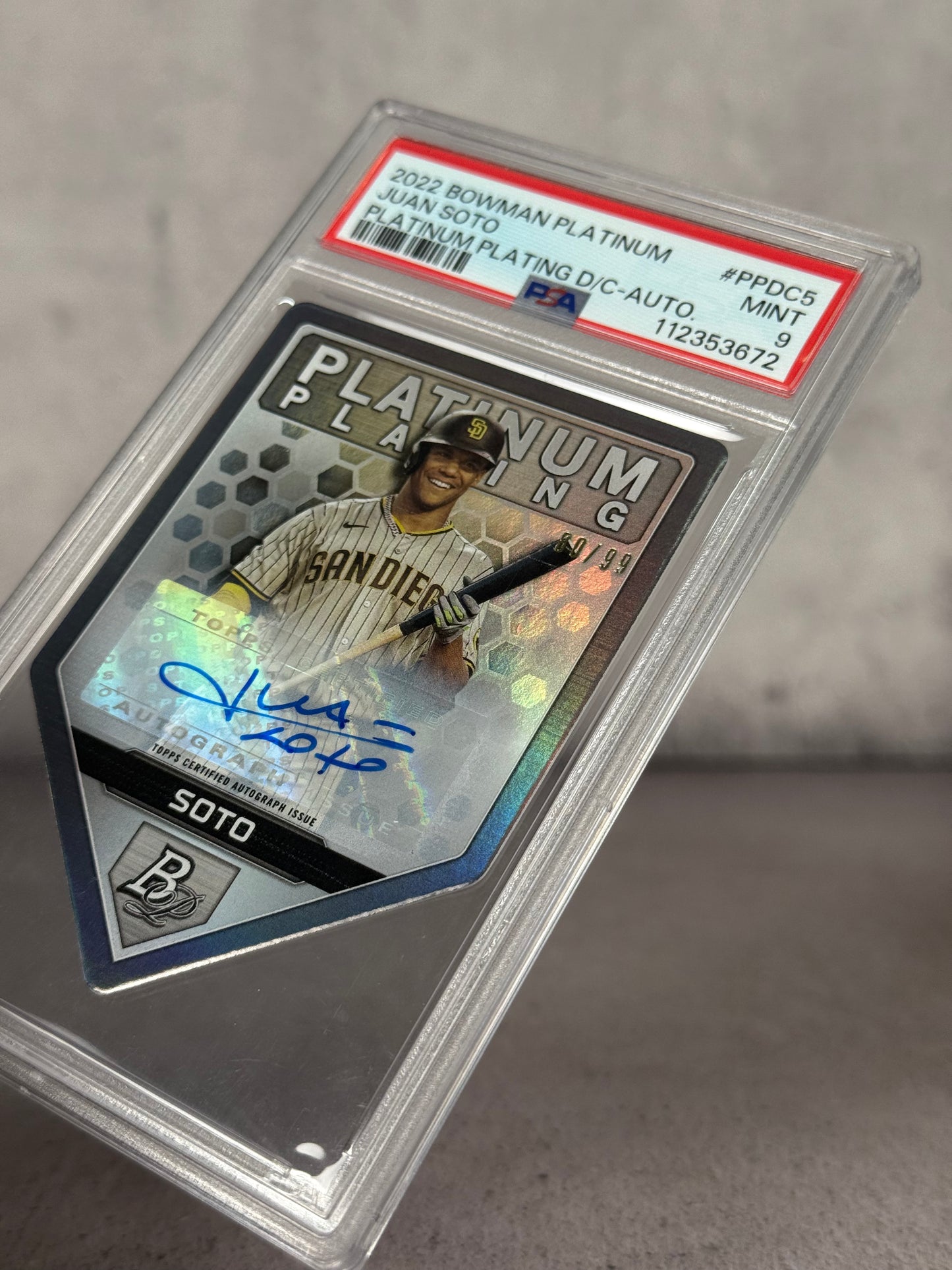 Juan Soto Auto Bowman Platinum 2022 – PSA 9
