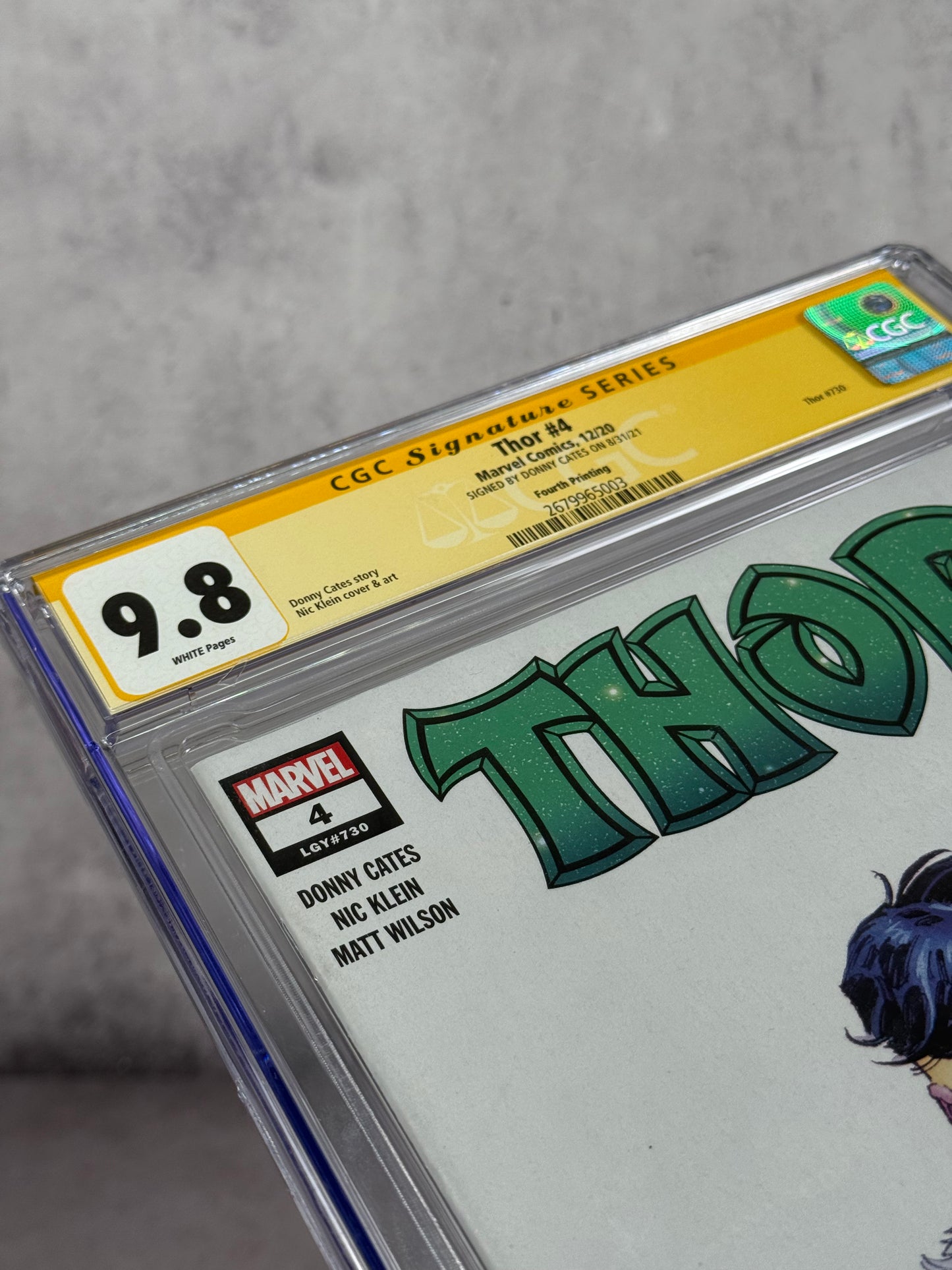 Cómic Thor #4 Marvel 2020 CGC 9.8 firmado por Donny Cates