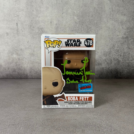 Funko Boba Fett NYCC 2021 firmado por Temuera Morrison (JSA)