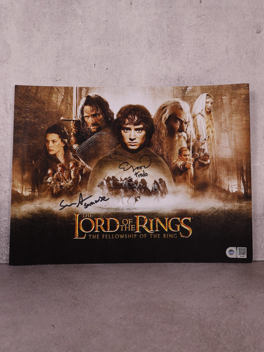 Poster LOTR firmado por Elijah Wood y Sean Astin | SWAU