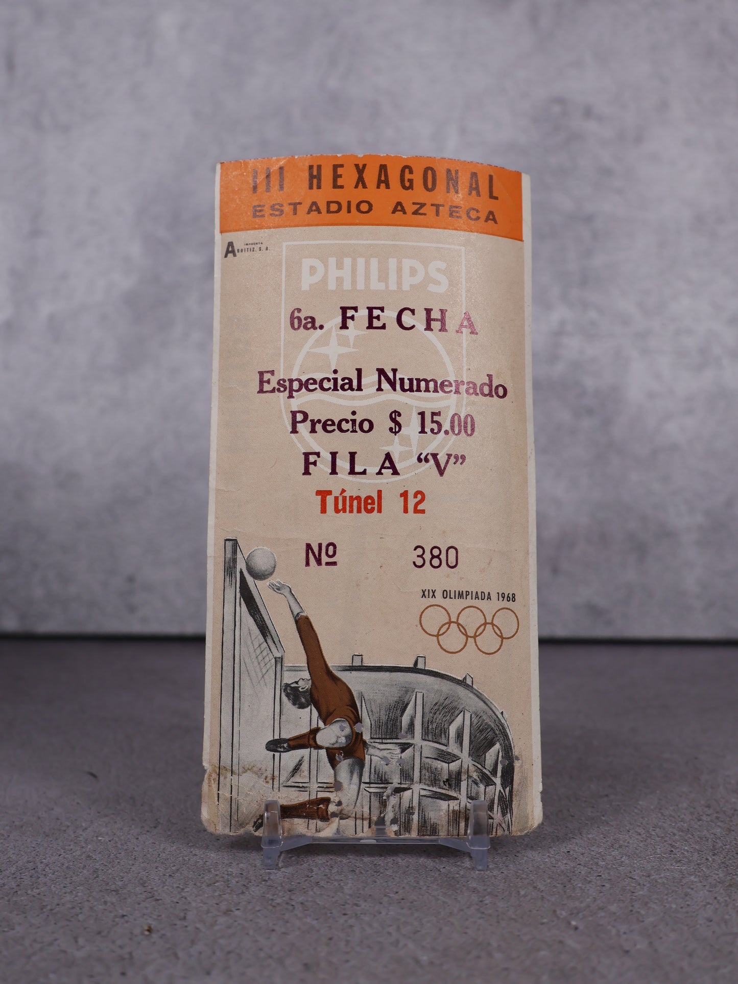 Boleto Hexagonal 1967 Estadio Azteca