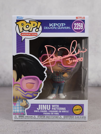 Funko JINU Chase K-Pop Demon Hunters firmado por Andrew Choi (JSA)