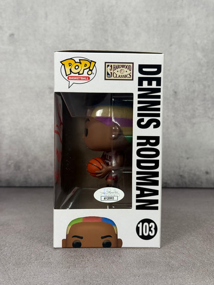Funko Dennis Rodman firmado con inscripción “5x NBA Champ” certificado JSA