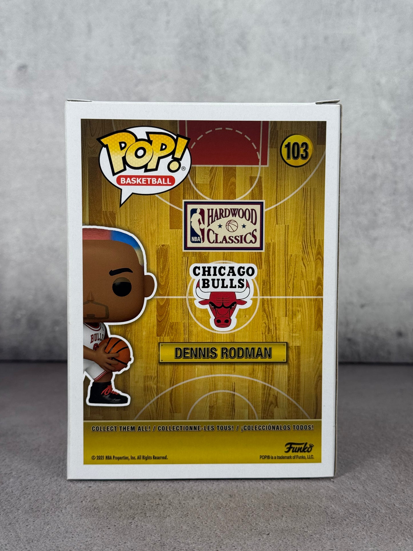 Funko Dennis Rodman firmado con inscripción “5x NBA Champ” certificado JSA