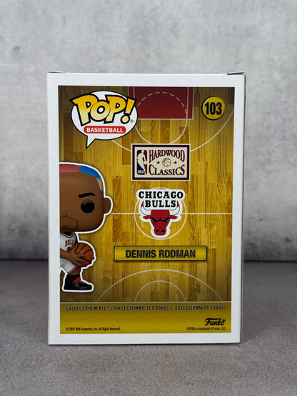 Funko Dennis Rodman firmado con inscripción “5x NBA Champ” certificado JSA