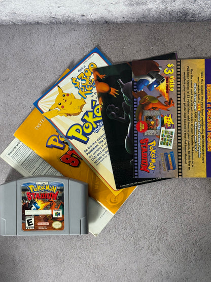 Pokemon Stadium N64 original completo en caja (Transfer Pack 2000) Blockbuster Exclusive