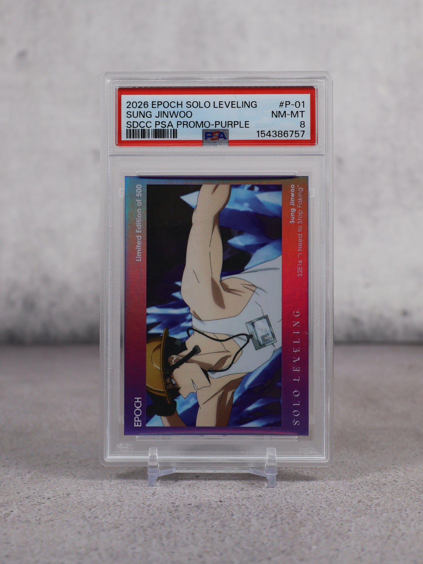 Solo Leveling x PSA (exclusiva de San Diego Comic Con) EPOCH Purple Promo Sung Jinwoo PSA 8