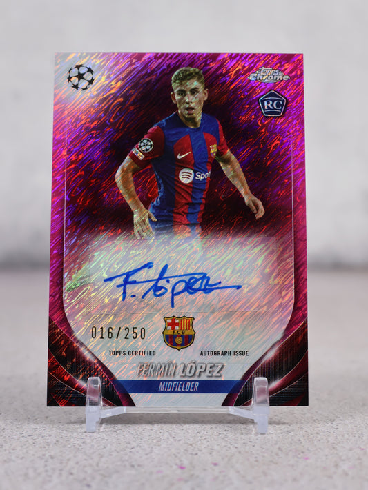 Topps Chrome UEFA 2024 Fermín López Rookie Auto numerada 16/250