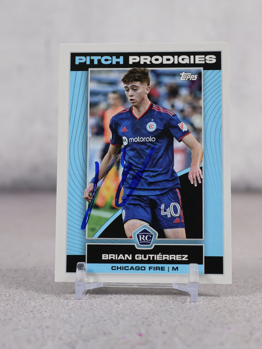 Topps Pitch Prodigies Brian Gutiérrez (Chicago Fire) (Rookie) 2023 firmada
