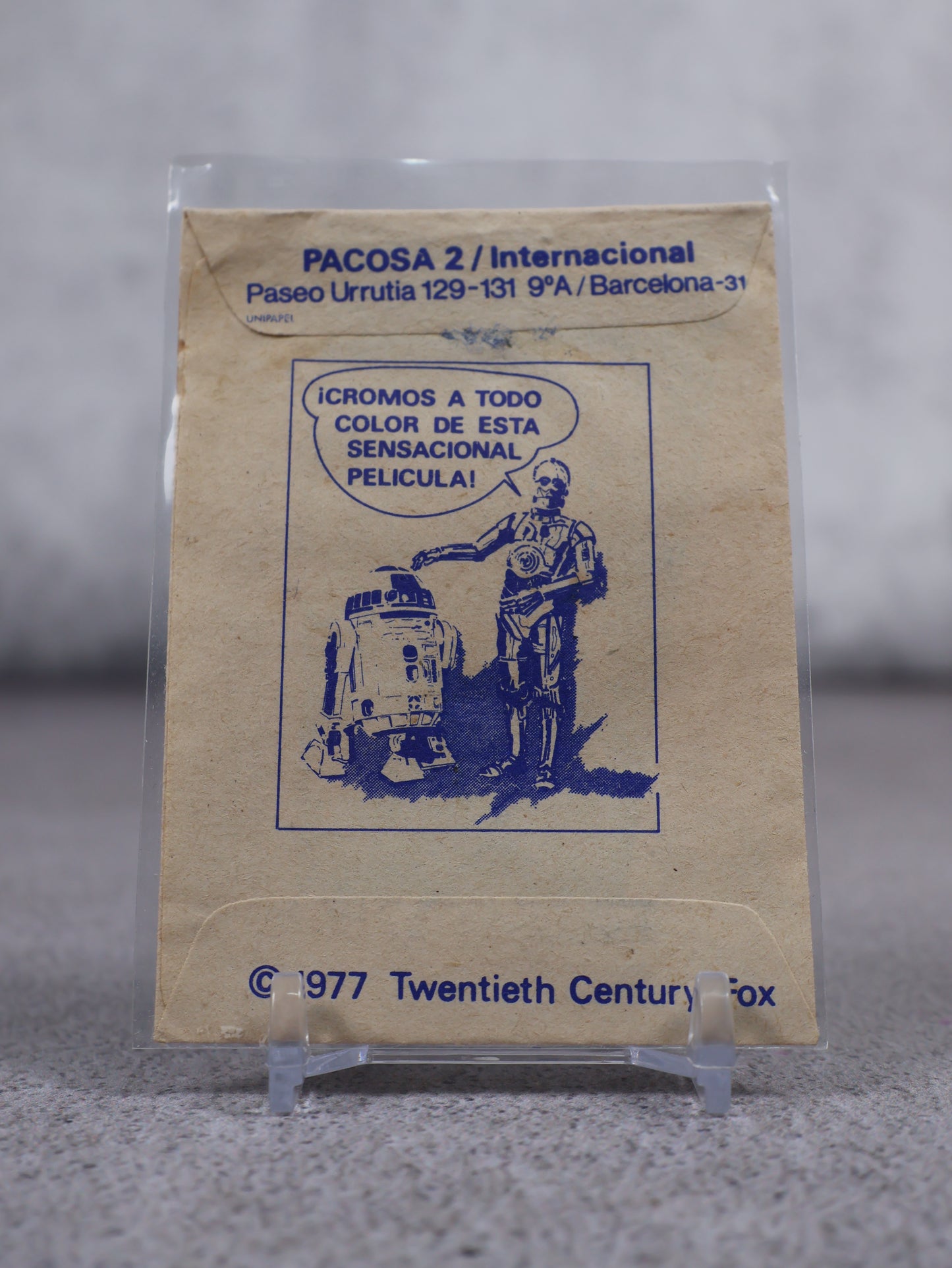 Sobres sellados Cromos de Colección "La Guerra de las galaxias" (star wars) 1977 marca PACOSA