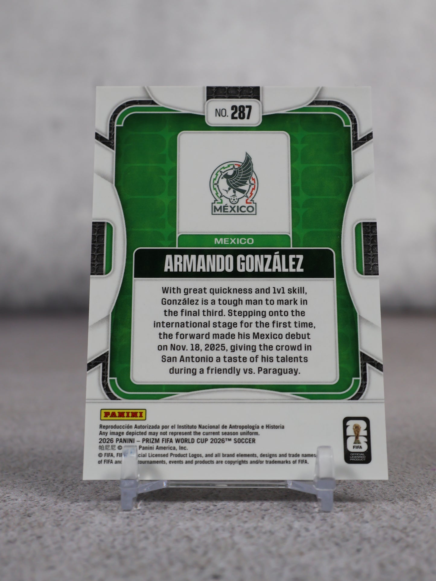 Panini Prizm FIFA World cup 2026 Armando González (México) Rookie