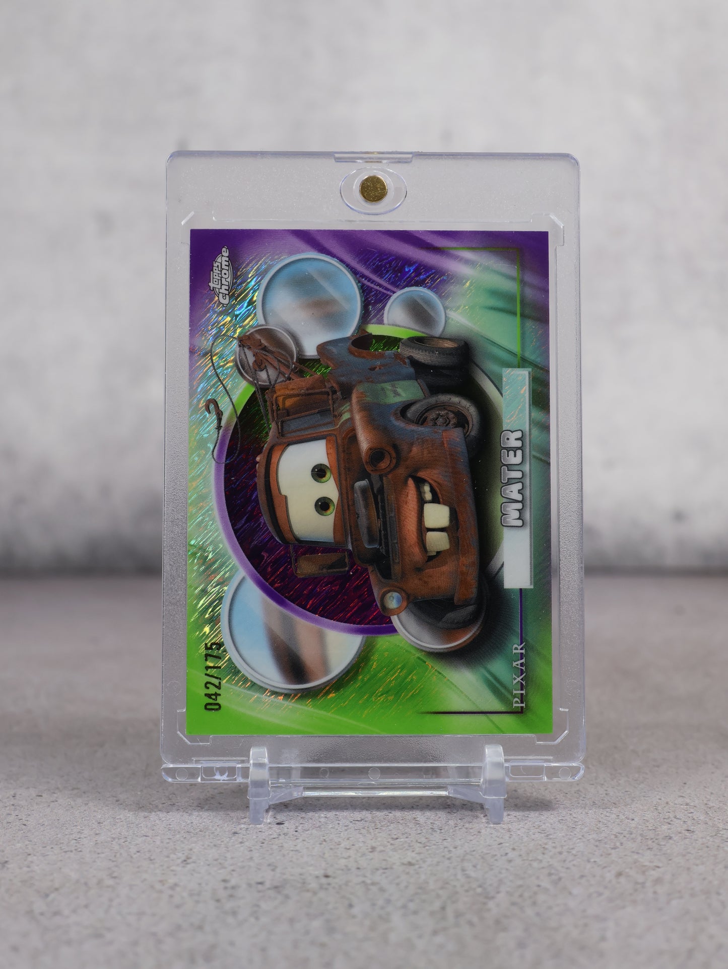 Topps Chrome 2025 Disney Pixar Mater Cars numerada 42/175