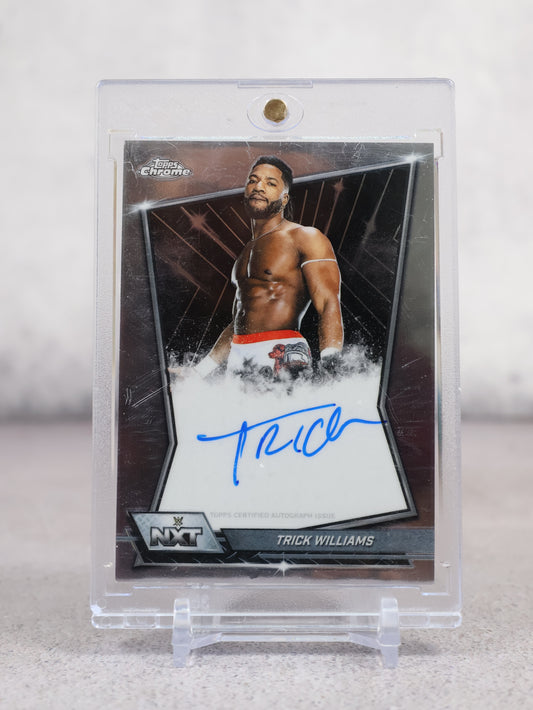 Topps Chrome WWE NXT firmada por Trick Williams 2026