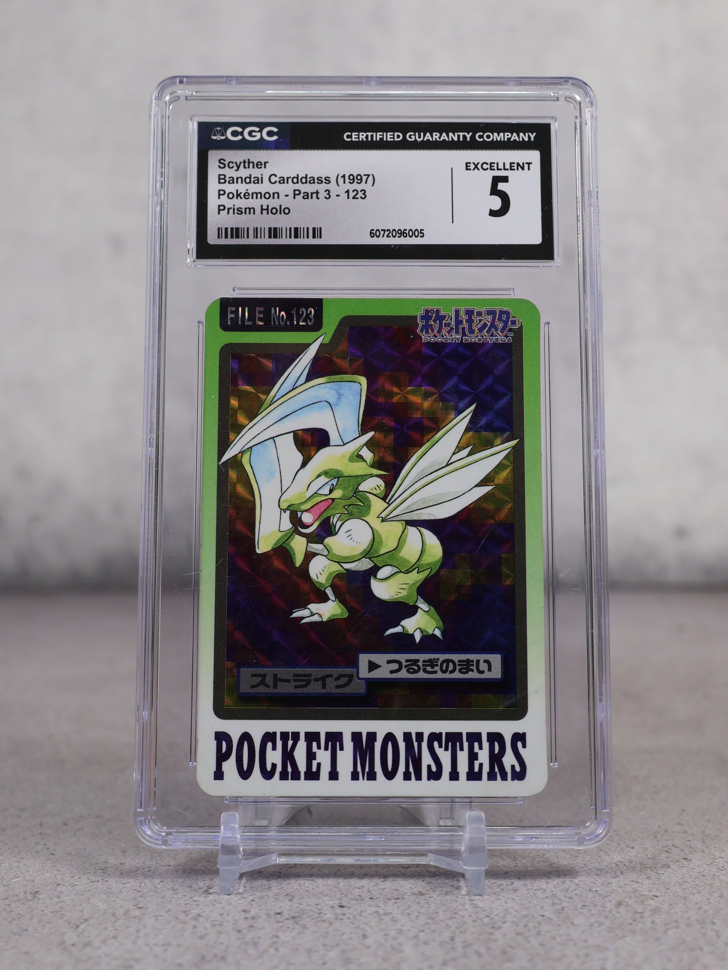 Pokemon Scyther Bandai Carddass 1997 Prism Holo CGC 5