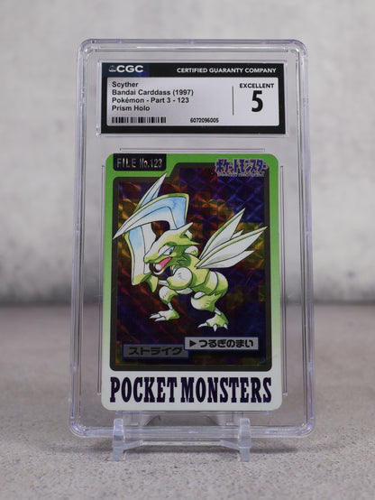 Pokemon Scyther Bandai Carddass 1997 Prism Holo CGC 5