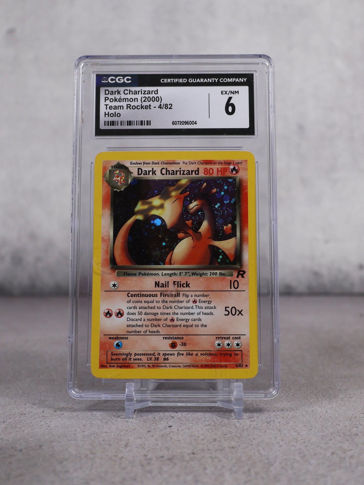 Pokemon Dark Charizard Holo 4/82 Team Rocket 2000 CGC 6