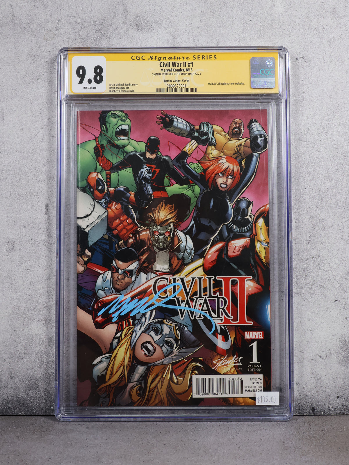 Comic Civil War II #1 2016 Variant Cover firmado por Humberto Ramos StanLee.com Exclusive CGC 9.8