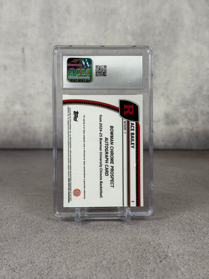 Tarjeta Ace Bailey Prospect Autograph Bowman Chrome University Green Shimmer CGC 10 Auto 10