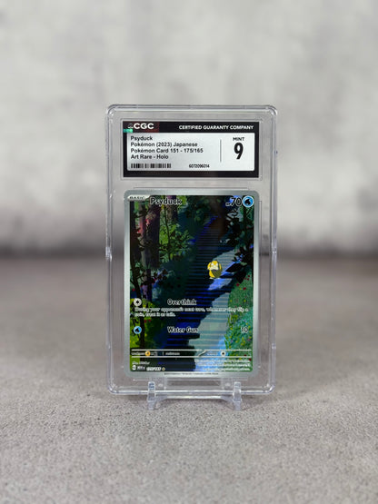 Tarjeta Pokémon Psyduck 175/165 Japanese 151 Art Rare Holo CGC 9