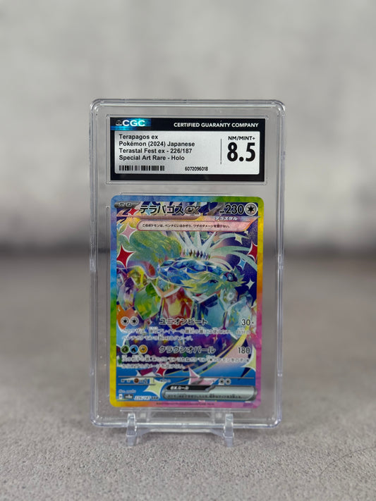 Tarjeta Pokémon Terapagos ex 226/187 Japanese Terastal Fest ex CGC 8.5